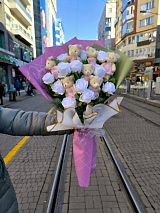 Pink Teddy Bear Buket