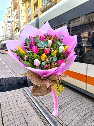 18 Adet Renk Premium Lale Buketi